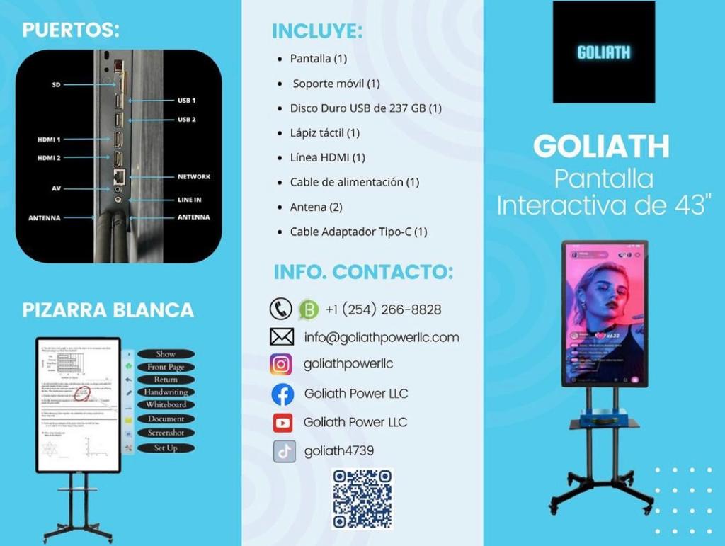 GOLIATH- cambio de Pantalla – Ajustable en Horizontal y Vertical – Fácil de Mover