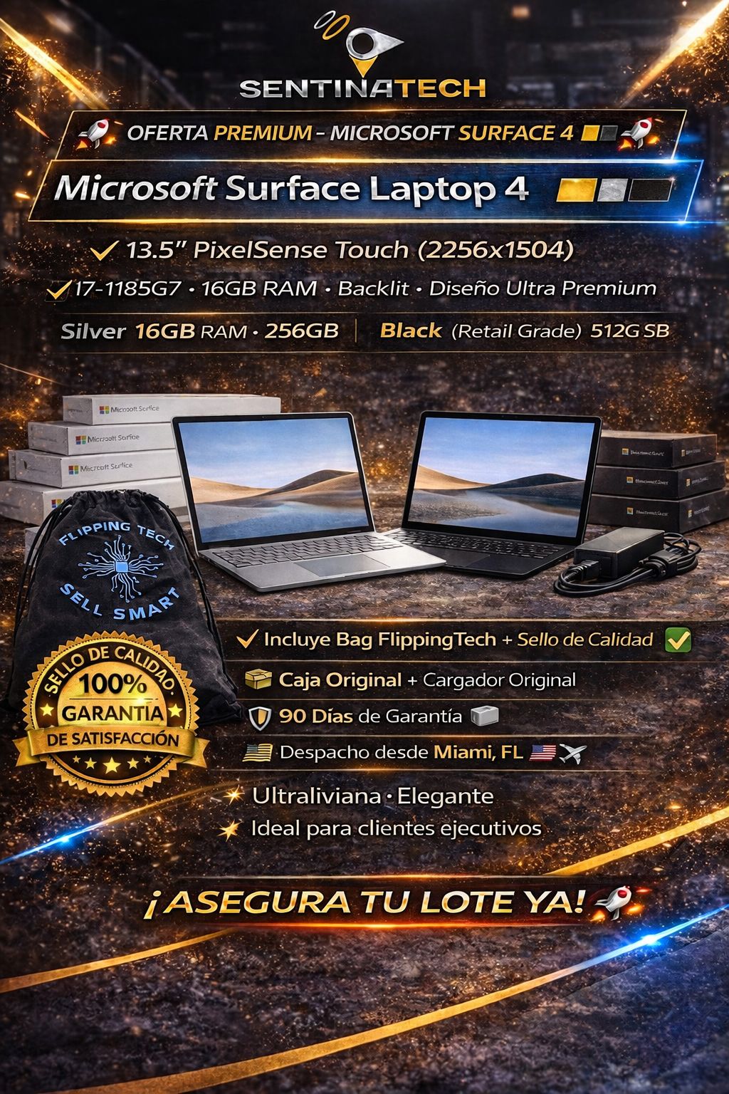 Microsoft Surface Laptop 4 i7 16GB RAM 256GB SSD 13.5” PixelSense Touch Silver