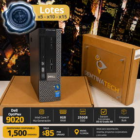 Dell OptiPlex 9020 | 8GB RAM | 250GB SSD | Intel Core i7 4th Gen | Desktop PC | Grade AB AS-IS | Bulk Lot | Promosemana