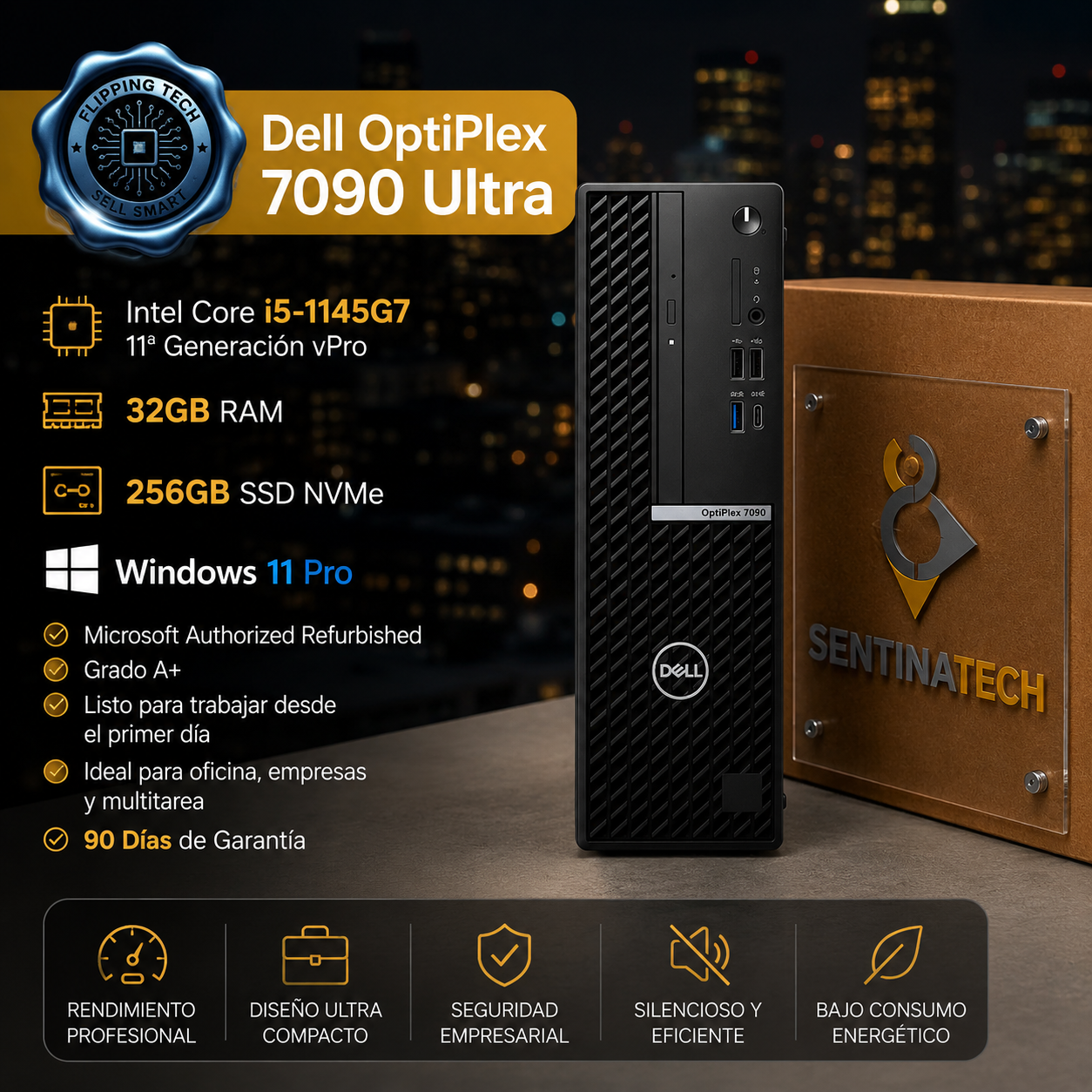 Dell OptiPlex 7090 Ultra i5-1145G7 32GB RAM 256GB SSD Windows 11 Pro Refurbished