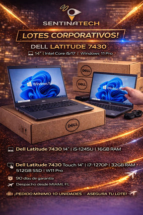 Dell Latitude 7430 Notebook, 14-in FHD (1920 x 1080), Webcam, 1x Intel Core i7 10 Core (i7-1265U) 3.60 GHz, 16 GB RAM, 512 GB SSD, No Optical, Intel Iris Integrated Graphics, Backlit Keyboard, Windows 11 Pro  REF - Sentinatech