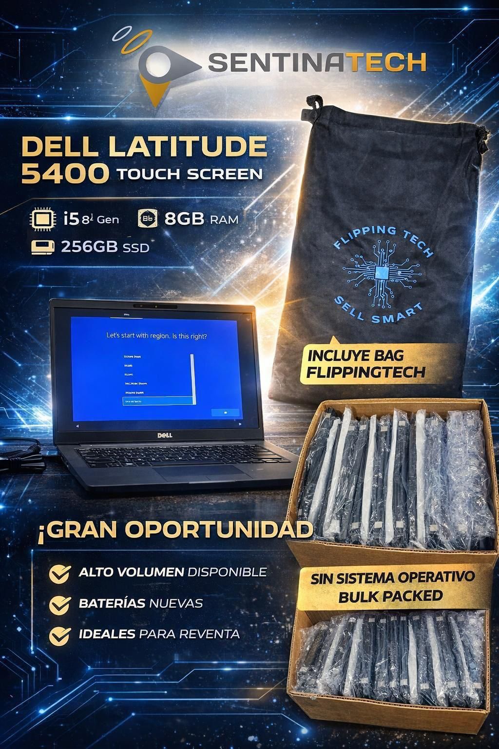 Dell Latitude 5400 Touch Screen i5 8ª Gen 8GB RAM oferta SSD aparte ( sin instalar) Grado A