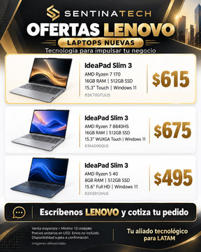 Lenovo IdeaPad Slim 3 Touch 15.3" | Ryzen 7 8840HS | 16GB RAM | 512GB SSD | Radeon 780M | Windows 11 | Nuevo