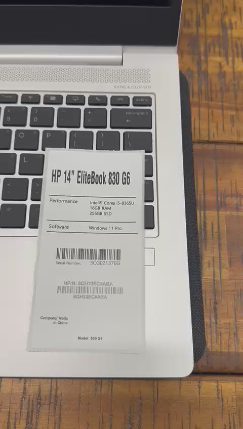 HP 830 G6 13.3" FHD Intel Core i5-8365U 1.6GHz, 16GB RAM, 256GB SSD, Windows 11 Pro 64Bit, CAM (Renewed)
