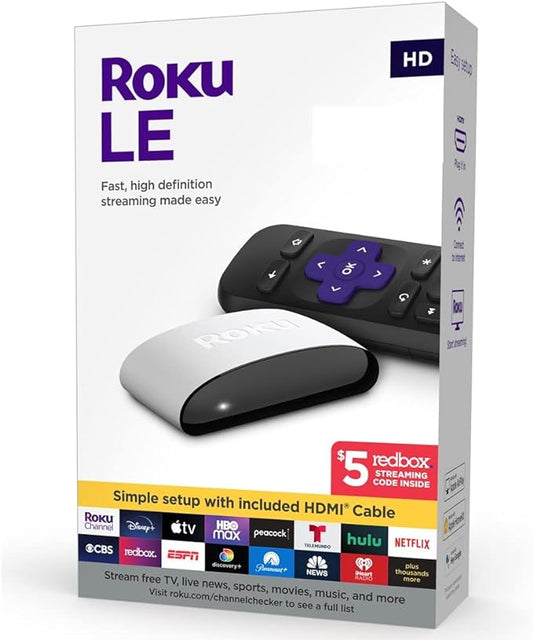 Roku LE HD Streaming Media Player with High Speed HDMI Cable and Simple Remote -set of 10